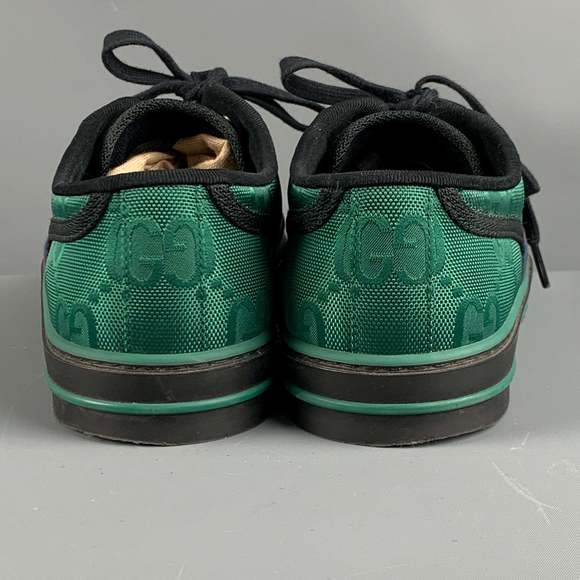 GUCCI Green Red Monogram Nylon Low Top Sneakers - Picture 3 of 8